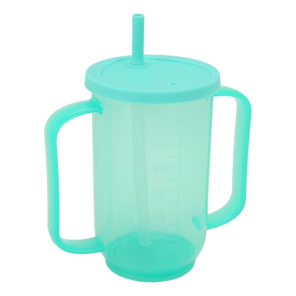 Socobeta 350ML Adult Sippy Cup with Straw, with Two Handles for Disabled Patients or Elderly, Convalescent Feeding and Drinking Aid Cup