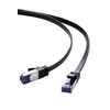 Elecom ECLD-OCTFT/BK10 LAN Cable Cat8 3.3 ft (1 m) Category 8 Flat Cable Nail Break Prevention Black
