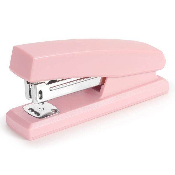 Stapler, Office Stapler, Stapler for Desk Portable Durable Staplers Office Supplies (Pink)