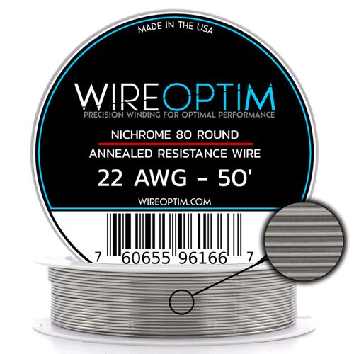 WIREOPTIM - 22 AWG - Nichrome 80 Resistance Wire - 50 Feet
