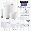 Superio 5L Small Ribbed Storage Bin- Plastic Storage Bin  (8 Pack, White)