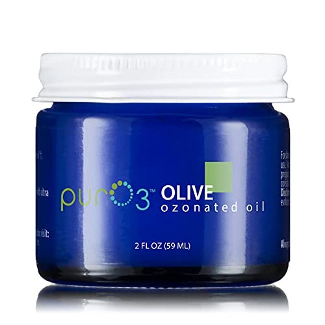 PurO3 Ozonated Olive Oil - Fully Ozonated - Glass Jars 2 Oz