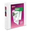 Avery Durable View 3 Ring Binder, 1-1/2 Inch Slant Rings, 4 White Binders (17576)