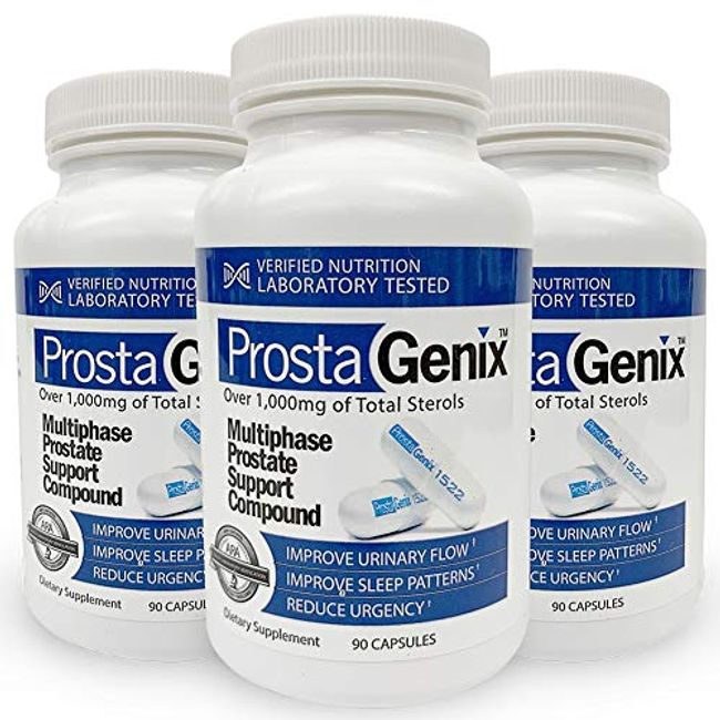 ProstaGenix Multiphase Prostate Supplement Capsule -3 Bottles- Featured on Larry King Investigative TV Show - Over 1 Million Sold - End Nighttime Bathroom Trips, Urgency, Frequent Urination.