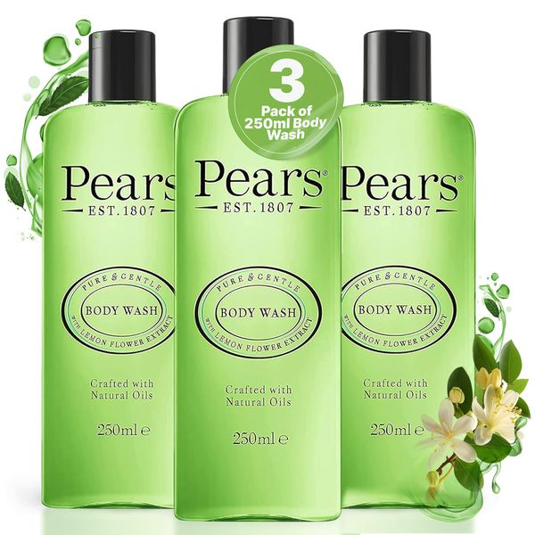 Pears Soft & Fresh Lemon Flower Extract Body Wash with 10x more moisturiser* 250ml (3 Pack)