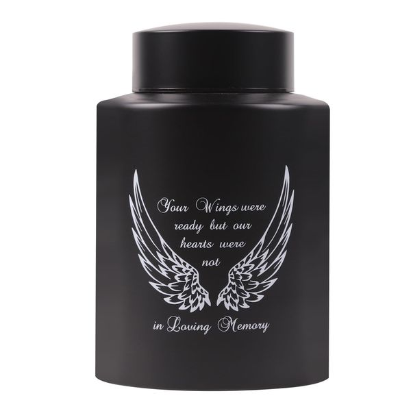 Angel Wings Medium Keepsake Urns for Human Ashes (Black Wings)