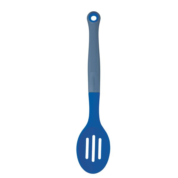 Colourworks Slotted Spoon, Silicone, Blueberry, 27 cm