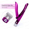MELODYSUSIE Nail Clippers Tip Cutters for Acrylic False Fake Gel Artificial Nails Rustproof Sharp Professional Manicure Pedicure Trimmer Nail Care Tools, Plum