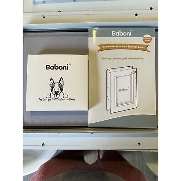 BABONI Pet Door for Interior and Exterior doors -Medium Pets Up To 40lbs/New