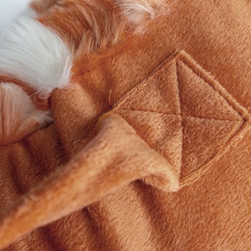 BYTIDE Jacquard Rabbit Faux Fur Backrest Reading Bed Rest Pillow with Arms for Sitting Up in Bed/Couch, Adult Children Back Support Wedge Cushion with Removable Cover, 20" x 18" x17", Orange White