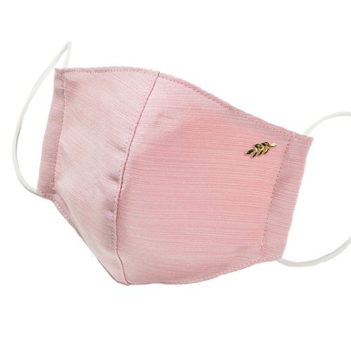 Nishijin Woven Mask, Cloth Mask, Made in Japan, Washable, Individual Packaging, Moisture Wicking, Quick Drying, 3D Construction, Comfortable, Luxury, Fashionable, Canvas Leaf Pink
