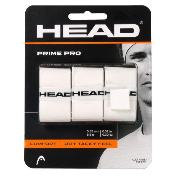 HEAD Prime Pro Overgrip, White, One Size