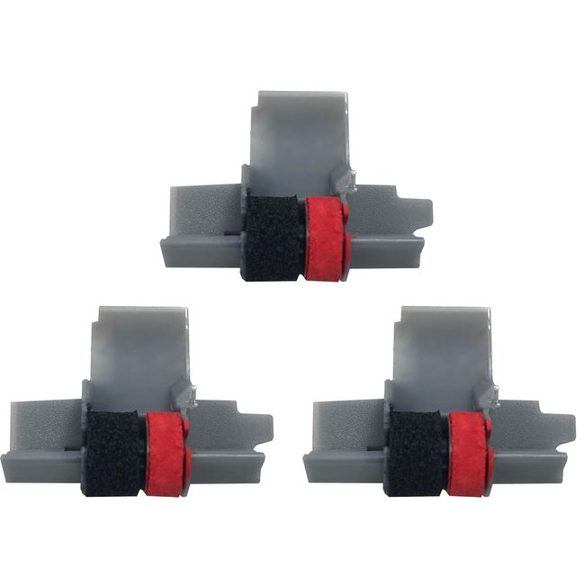 IR-40T Ink Roller, Black and Red Compatible with Canon P23-DH V Calculator, Casio HR-100TM, HR-150TM (3 Pack)