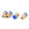 uxcell Fittings Quick Fitting Plastic Blue 6mm x 1/8BSP 4pcs