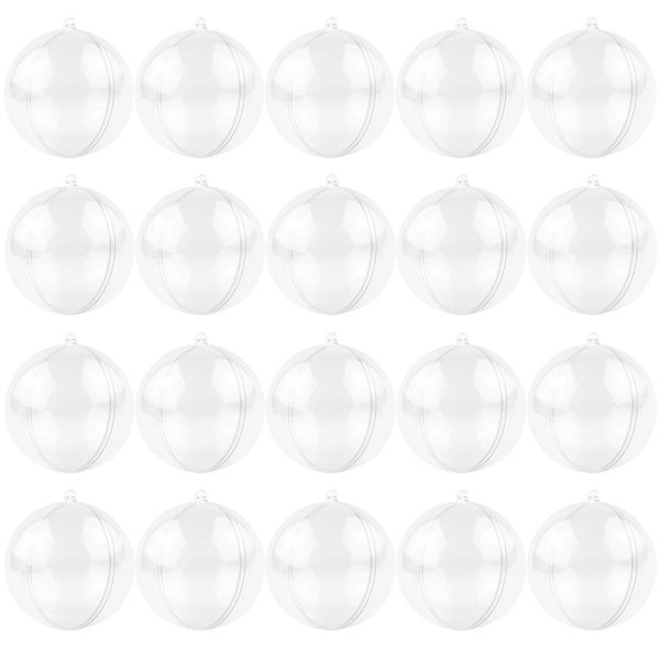 MIKAILE Ornaments Balls 6cm Christmas Clear Hollow Ball Fillable Handmade DIY (20pcs)