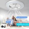 Samrt Low Profile Ceiling Fan with Light,Bluetooth Bladeless Ceiling Fans with S