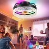 Flush Mount Ceiling Fan with Light - Small Low Profile Ceiling Fan,13" RGB Dimma