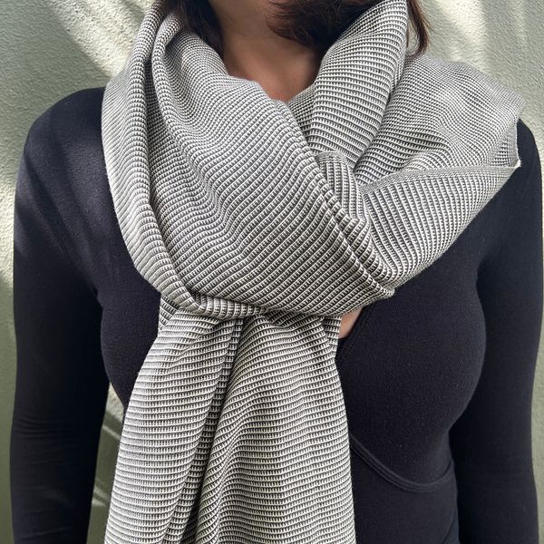 Cambodian Handloom Scarf - Charcoal