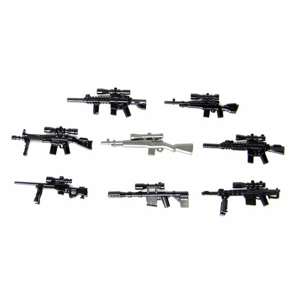 Custom Sniper Rifle Pack (P14) Designed for Brick Minifigures