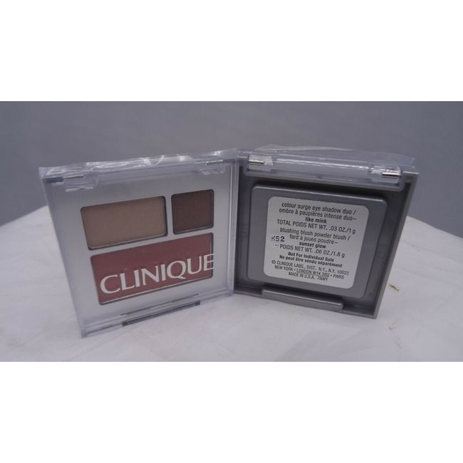 NEW Clinique Colour Surge Eye shadow Duo ~ Like Mink/ Sunset Glow