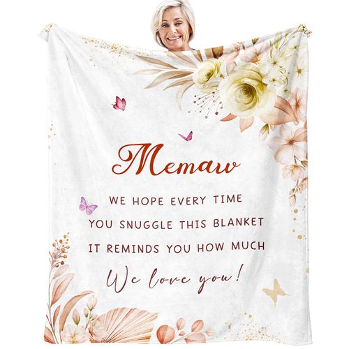 Fesangtao Memaw Gifts for Grandma - Gifts for Memaw - Grandma Gift from Grandchildren - Best Grandmother Ever Present - Grandmother Birthday/Retirement Present Blanket 60"X50"