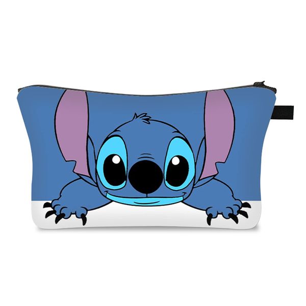 PADIEOE Lilo & Stitch Toiletry Bag Travel Cute Cosmetic Bags Pouch Purse Zipper Pencil Case Waterproof Bathroom Gym Airport Make Up Bag Organizer Storage (Say Hi)