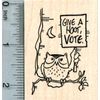 Voting Owl Rubber Stamp, Give A Hoot, Vote.