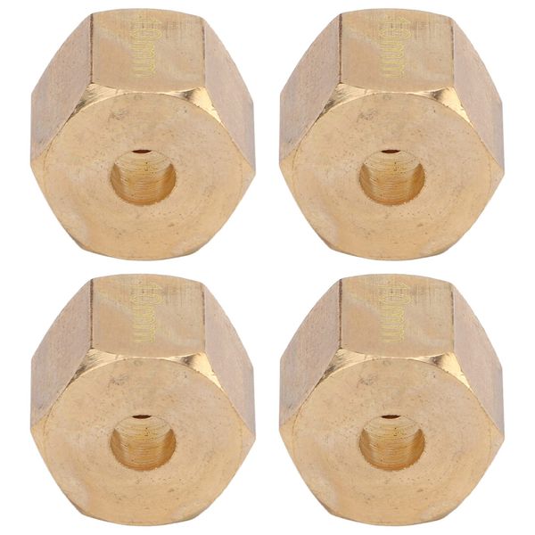 RC Coupler Set, Brass 12mm Hex Wheel Hub Extended Adapter Upgrade Part for SCX10 90046 GN7 CC01 1/10 RC Cars(10mm)