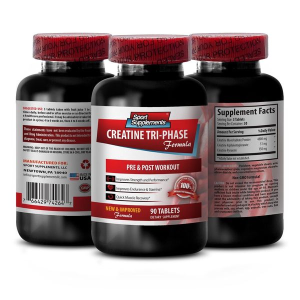 muscle men - BEST CREATINE 3X - creatine supplement for men 1Bot 90Tabs