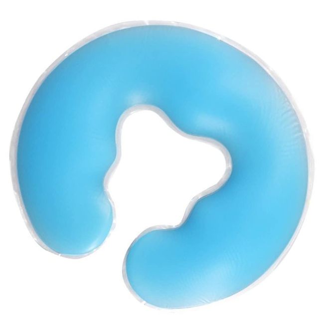 Silicone Face Massage Pillow Spa U Shaped Massage Pillow Spa Gel Pad Face Relax Body Massage Cradle Cushion for Salon Blue