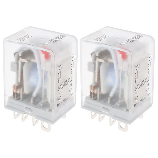 eMagTech 2pcs AC24V LY2NJ 8Pin Small Relay Electromagnetic Intermediate Relay Suitable for Elevators Communications Automation Equipment