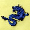 Blue Dragon Embroidered Applique Iron On Sew On Patch