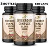 Mushroom Complex Extract Powder 180 Veggie Capsules Organic