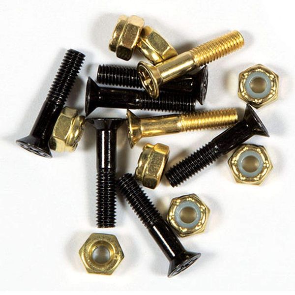 INDEPENDENT Phillips Bolt Black/Gold Plus Bolt, 7/8 Inch (7/8 inch) SKATEBOARD Skateboard Skate Screws, Hardware