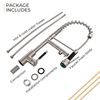 Silver Kitchen Faucet Kit 360° Rotation High Arch Single Handle Double Function