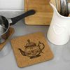 'teapot' Square Cork Trivet/Pot Stand (TR00024824)