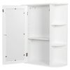 Modern Bathroom Cabinet Storage Organizer Single Door Wall Mount with Mirror