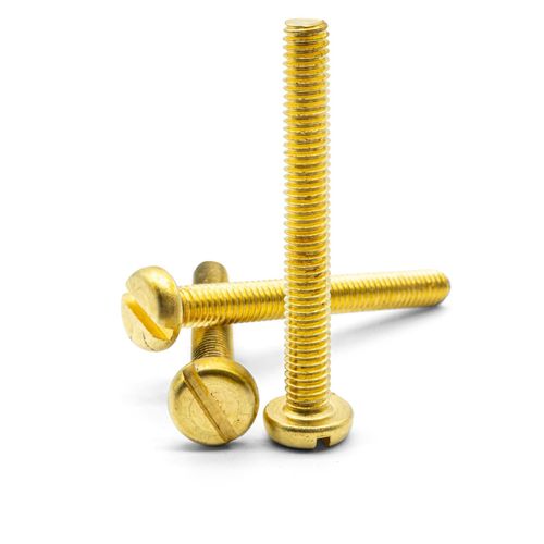 Hippo Hardware M4 (4mm X 25mm) Solid Brass Slotted Pan Head Machine Screws Slot Drive Bolts DIN85 (Pack of 20)