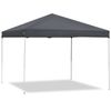 10 x 10FT Pop Up Height Adjustable Canopy Tent Folding Canopy w/Ropes Stake Grey