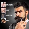 Beard Brush for Men & Beard Comb Set w/Mustache Scissors Grooming Kit, Natural Boar Bristle Brush, Dual Action Wood Comb, and Travel Bag Great for Christmas Gift