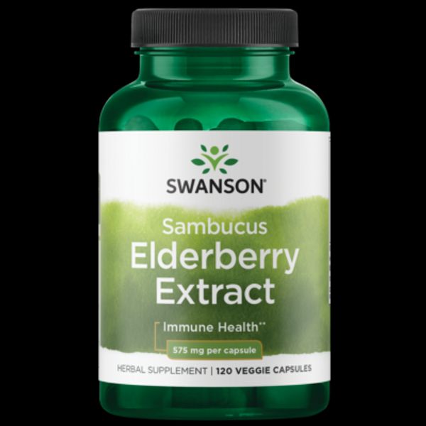 Swanson Sambucus Elderberry Extract 575 mg 120 Vegan Caps