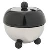 Sugar Pot Earthenware with Stainless Steel Holder Cosy Black