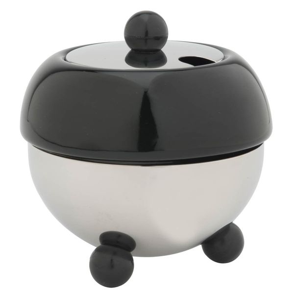 Sugar Pot Earthenware with Stainless Steel Holder Cosy Black