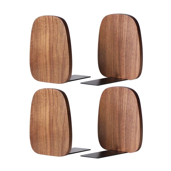 Muso Wood Wood Bookends - No Trip (Walnut) (2 Pair Pack)