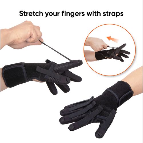 Neofect Finger Splint - Finger Training & Rehab Orthotics, Minimizes Spasticity, Stretch & Functional Grasp, Prevents Stiffness for Stroke, TBI, Increased Muscle Tone, Hemiplegia (Medium Right)