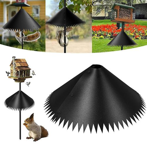 Squirrel Baffle for Bird Feeder Pole, Outside Pole Mount Bird House Guard, 2025 New Upgraded Outdoor Wrap Around Squirrel Baffle Proof Guard Stopper Black (19 inch-1pcs)