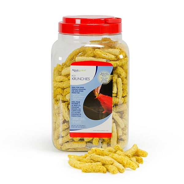 Aquascape 81000 Koi Krunchies Fish Food, Hand Feeding Treats, Floating, Natu, 14.1 Ounces, Yellow