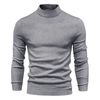 Cooleep Men's Turtleneck Pullover Solid Long Sleeve Warm Pullover Winter Basic Turtleneck Men, gray