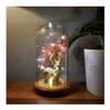 By-Lamp Gold Deer and Flower Figure Glass Lantern Lamp