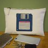 'Blue Floppy Disk' Canvas Clutch Bag/Accessory Case (CL00041958)
